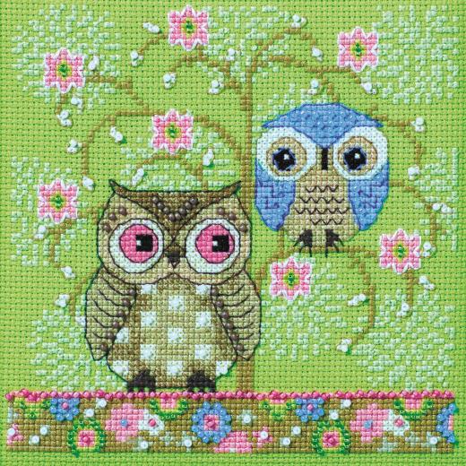 Debbie Mumm Stickpackung - Spring Owls (2024)