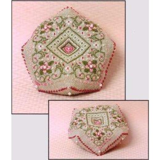 The Sweetheart Tree - Cherry Blossoms Biscornue Pincushion w/beads