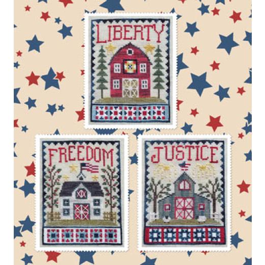 Waxing Moon Designs - Patriotic Barn Trio
