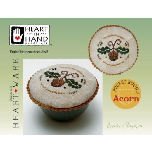 Heart In Hand Needleart - Pocket Round - Acorn (w/emb)