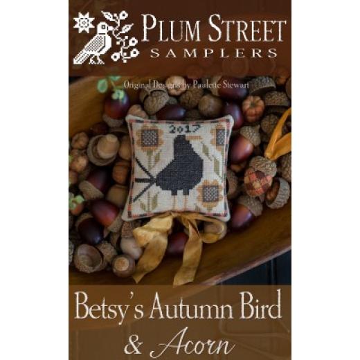 Plum Street Samplers - Betsys Autumn Bird & Acorn