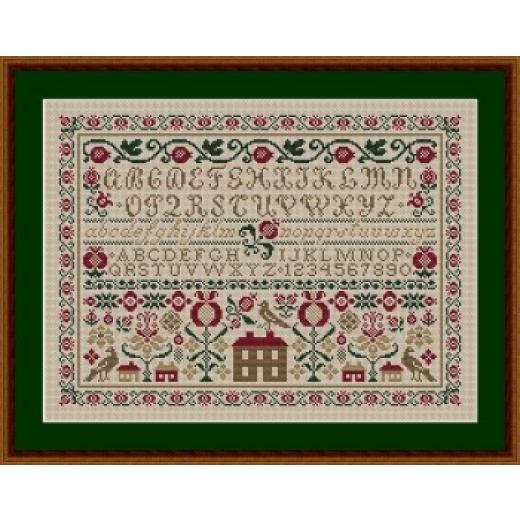 Happiness Is Heartmade - Pomegranate Alphabet Sampler