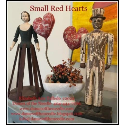Dames of the Needle - Small Red Hearts