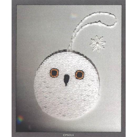 Cotton Pixels - Blackwork Snowy Owl