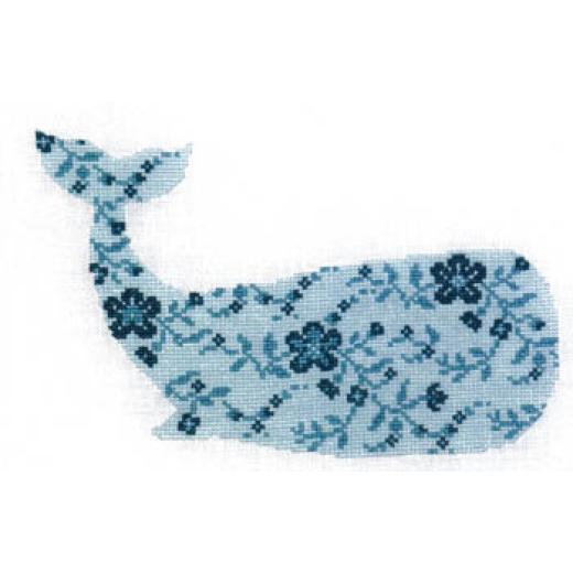 Cotton Pixels - Turquoise Whale