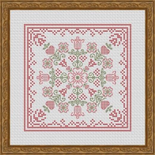 Happiness Is Heartmade - April Hearts Square With Dogwood And Tulips