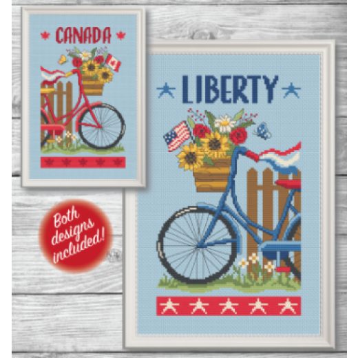 Tiny Modernist - Patriotic Bicycles (Stickvorlage)