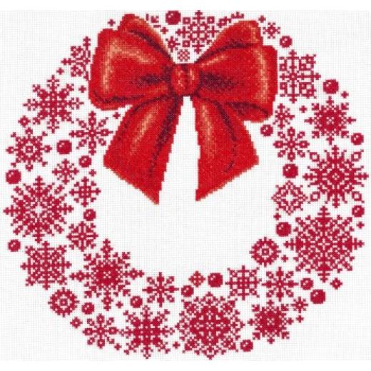 Imaginating - Redwork Snowflake Wreath