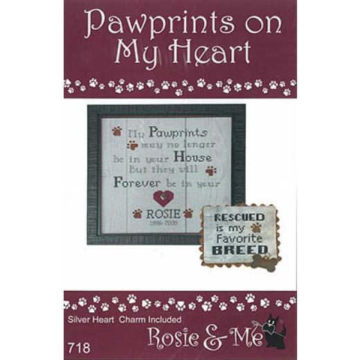 Stickvorlage Rosie & Me Creations - Pawprints On My Heart