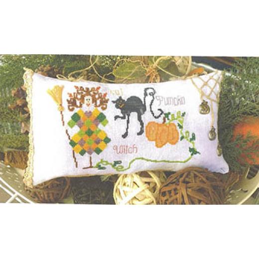 Witch, Cat And Pumpkin - Stitches And Style (Stickvorlage)