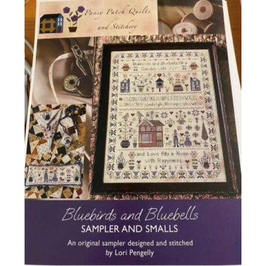 Stickvorlage Pansy Patch Quilts & Stitchery - Bluebirds And Bluebells Sampler And Smalls
