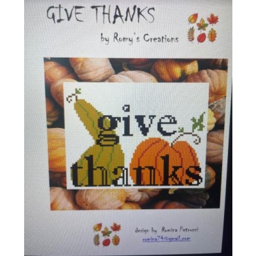 Stickvorlage Romys Creations - Give Thanks