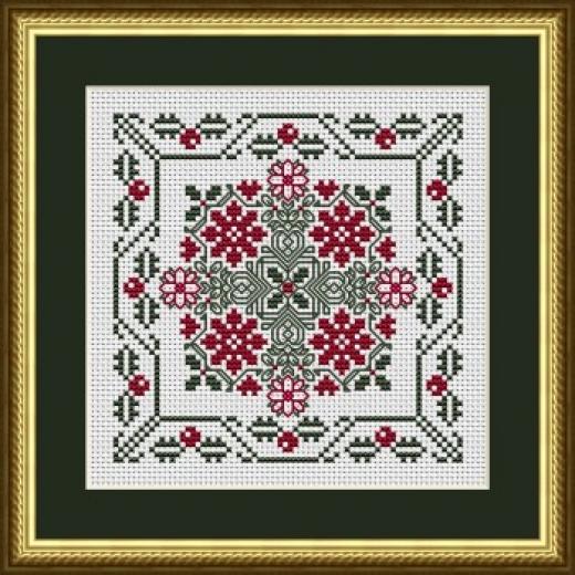 Winter Poinsettias And Holly - Happiness Is Heartmade (Stickvorlage)
