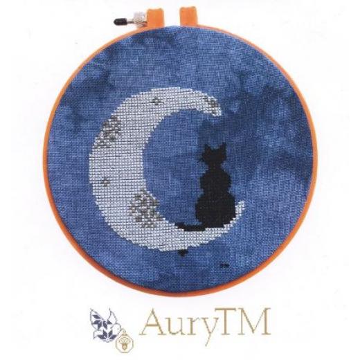 Stickvorlage AuryTM Designs - 1 Cat And A Moon