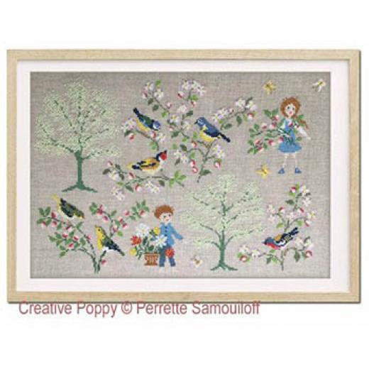 Stickvorlage Perrette Samouiloff - Spring Birds