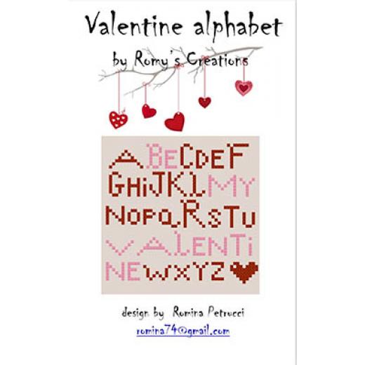 Stickvorlage Romys Creations - Valentine Alphabet