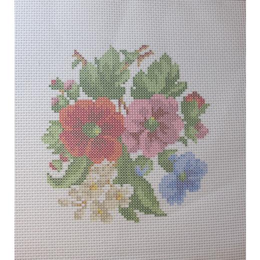 Blumen - vorgedruckter Aidastoff Oehlenschläger