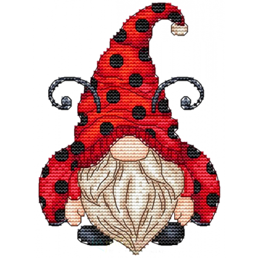 Stickvorlage Les Petites Croix De Lucie - Ladybug Gnome