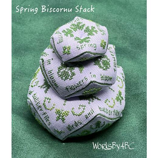 Stickvorlage Works by ABC - Spring Biscornu Stack