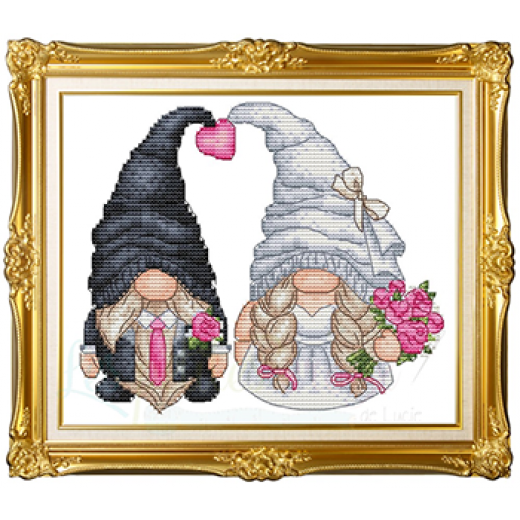 Wedding Of Gnomes - Les Petites Croix De Lucie (Stickvorlage)
