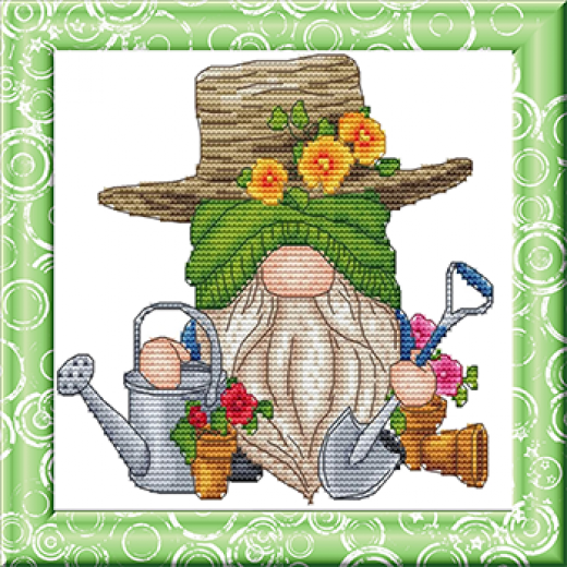 Stickvorlage Les Petites Croix De Lucie - Gnome Gardener