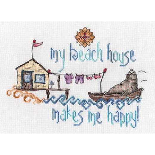 Stickvorlage MarNic Designs - My Beach House Makes Me Happy