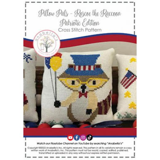 Stickvorlage Anabellas - Roscoe The Raccoon Patriotic Edition