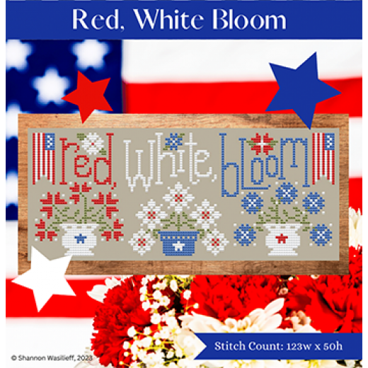 Stickvorlage Shannon Christine Designs - Red White Bloom