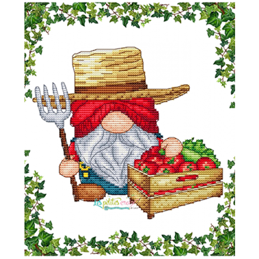 Gnome Farmer - Les Petites Croix De Lucie (Stickvorlage)