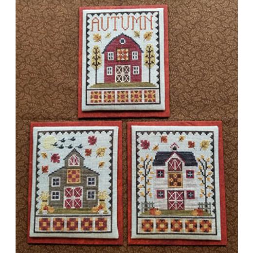 Stickvorlage Waxing Moon Designs - Autumn Barn Trio