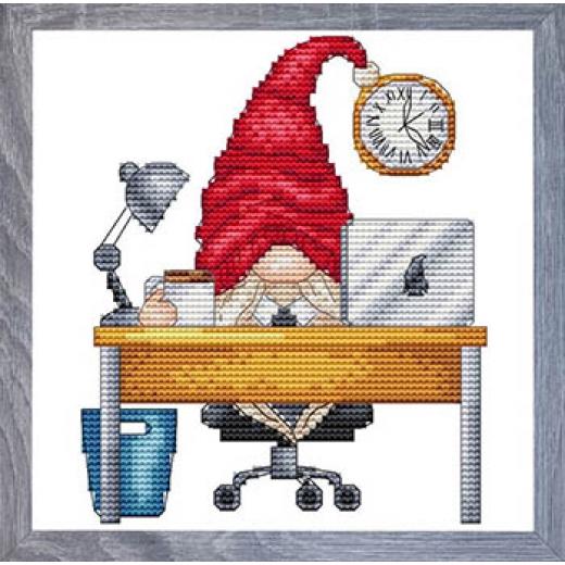 Stickvorlage Les Petites Croix De Lucie - Gnome At Work (Ausverkauf)