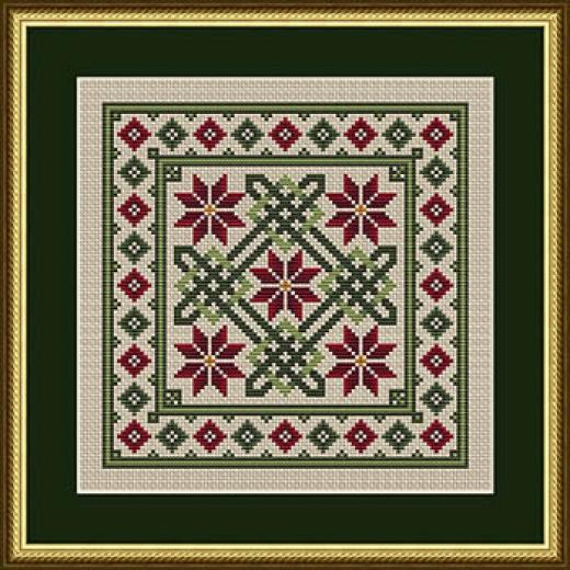 Stickvorlage Happiness Is Heartmade - Celtic Poinsettias For Christmas
