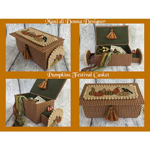 Pumpkins Festival Casket (Chart & Finishing Info) - Mani Di Donna (Stickvorlage)