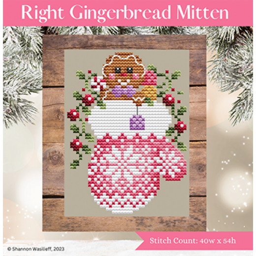 Stickvorlage Shannon Christine Designs - Right Gingerbread Mitten