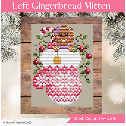 Stickvorlage Shannon Christine Designs - Left Gingerbread Mitten