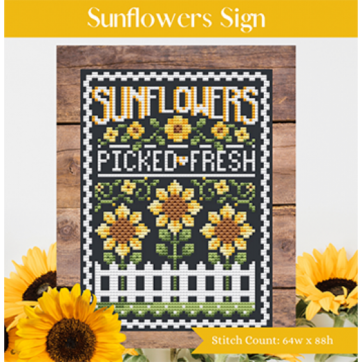 Stickvorlage Shannon Christine Designs - Sunflower Sign