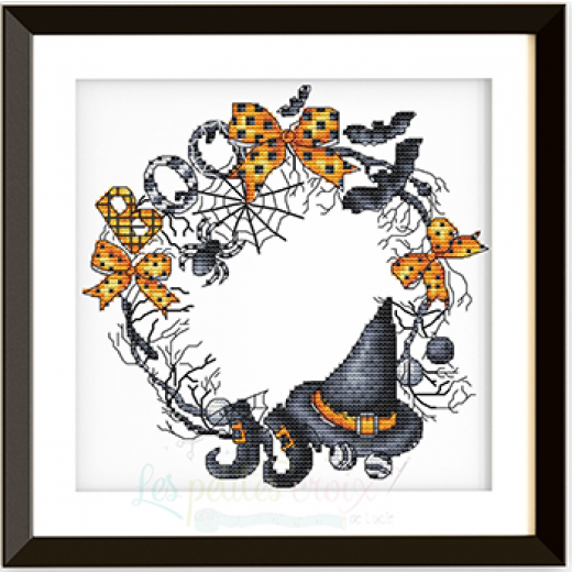 Halloween Wreath - Les Petites Croix De Lucie (Stickvorlage)