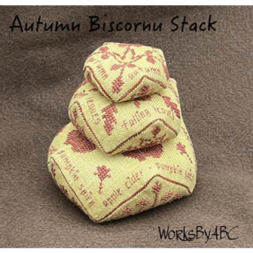 Stickvorlage Works by ABC - Autumn Biscornu Stack