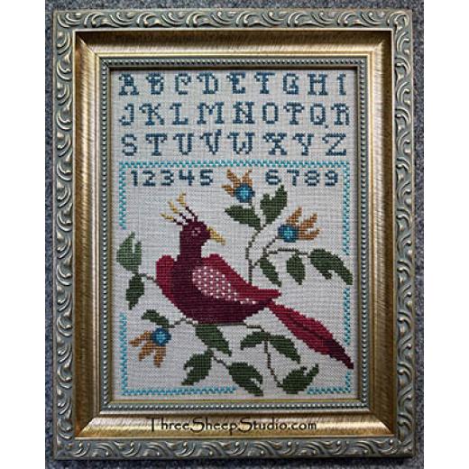 Stickvorlage Three Sheep Studio - Red Bird Sampler