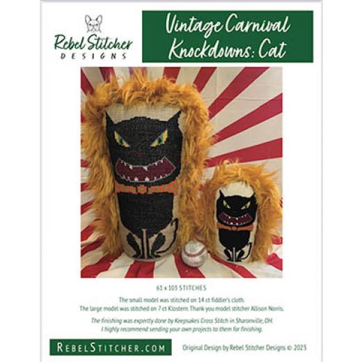 Carnival Knockdown Cat - Rebel Stitcher Designs (Stickvorlage)
