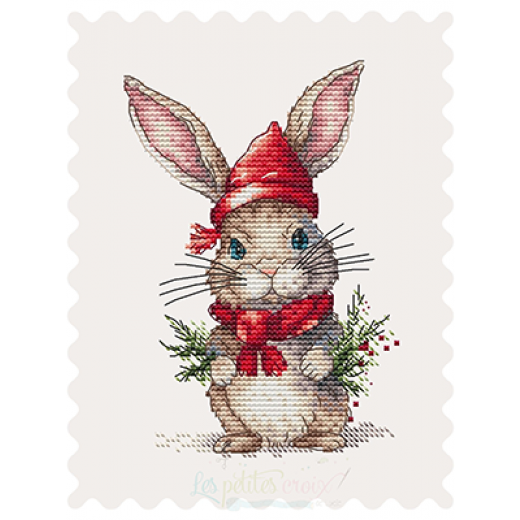 Stickvorlage Les Petites Croix De Lucie - Christmas Rabbit