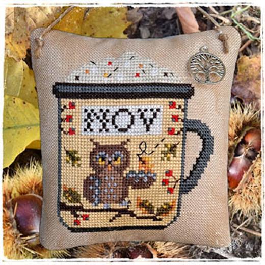 Stickvorlage Fairy Wool In The Wood - Months In A Mug - November