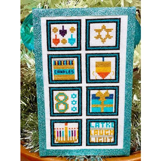 Stickvorlage Pickle Barrel Designs - Hanukkah Stamp