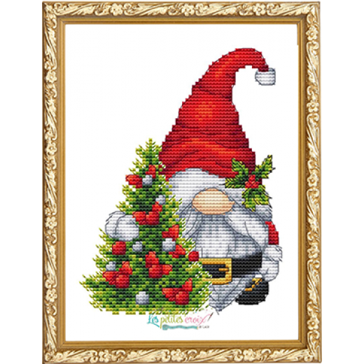 Christmas Father Gnome 2023 - Les Petites Croix De Lucie (Stickvorlage)