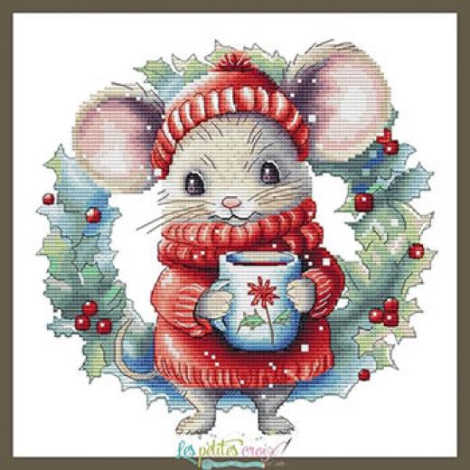 Christmas Mouse - Les Petites Croix De Lucie (Stickvorlage)