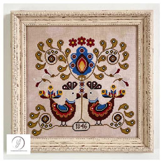 Koguty - Fraktur Birds - Yasmins Made With Love (Stickvorlage)