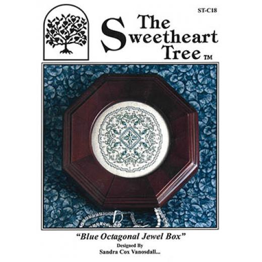 Stickvorlage The Sweetheart Tree - Blue Octagonal Jewel Box (w/Paillettes)