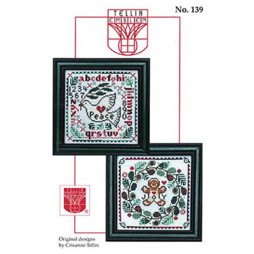 Stickvorlage Tellin Emblem - Peace & Joy - A Pair Of Squares