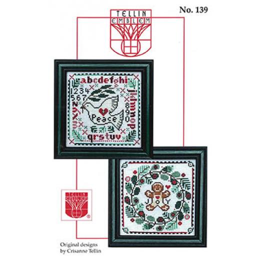 Stickvorlage Tellin Emblem - Peace & Joy - A Pair Of Squares