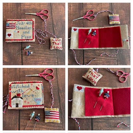 Stickvorlage Romys Creations - July 4th Needlebook